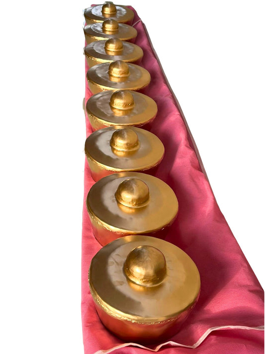 Galvanized Kulintang, 8-Gong Stage-Ready Set | Playable Authenthic Traditional Instrument from Maguindanao del Norte.