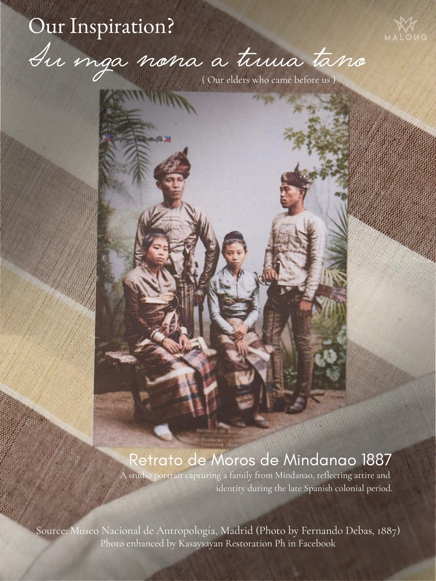 Inaul Maguindanaon Malong with Natural Pure Philippine Cotton & Natural Dye