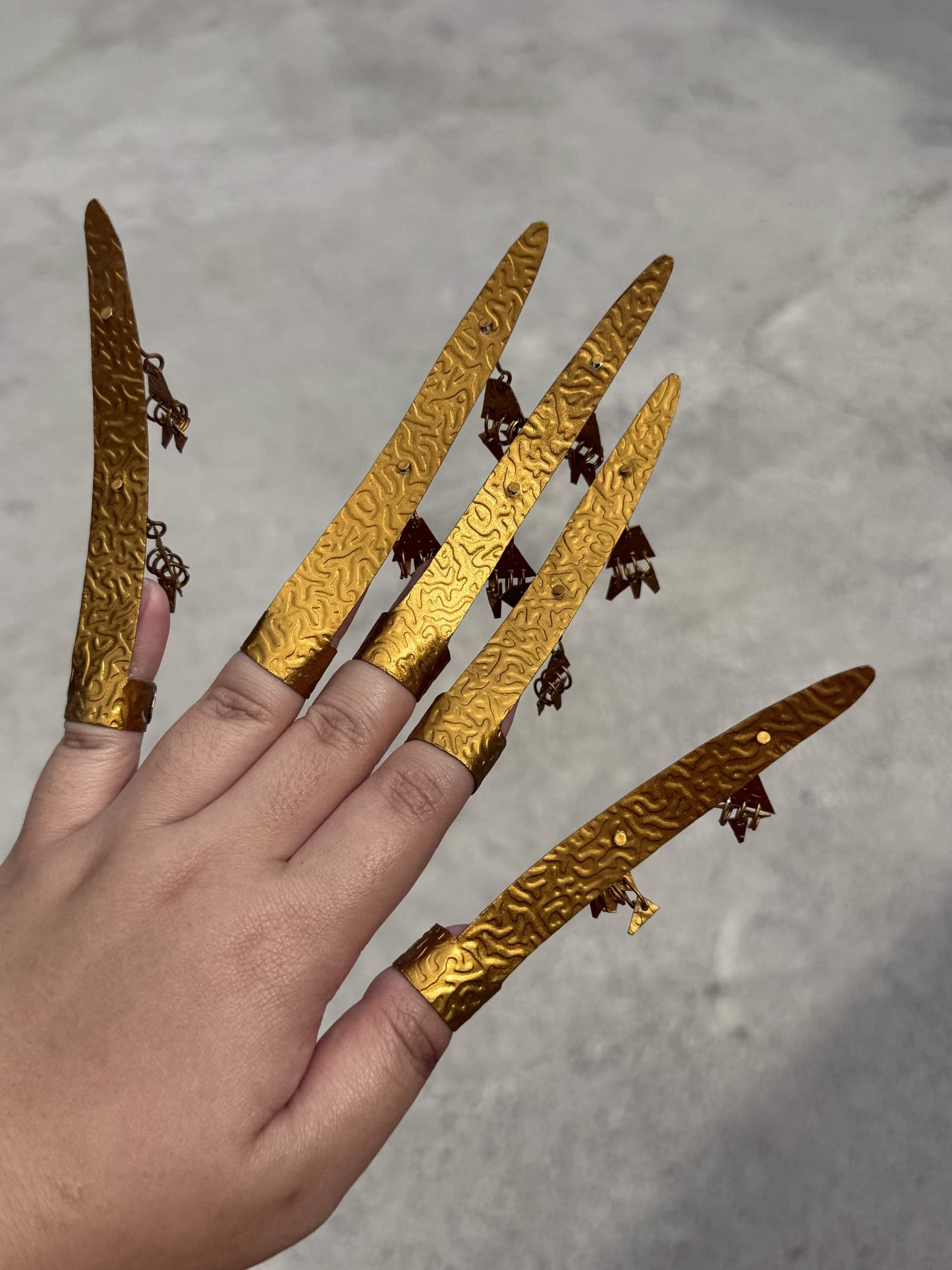 Authentic Tausug Janggay Metallic Nail Extensions – Handmade by a Cultural Master