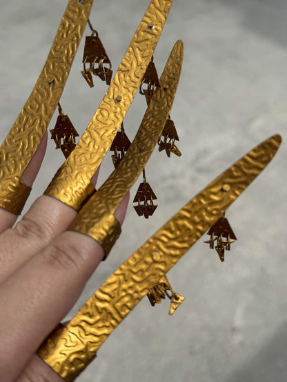 Authentic Tausug Janggay Metallic Nail Extensions – Handmade by a Cultural Master
