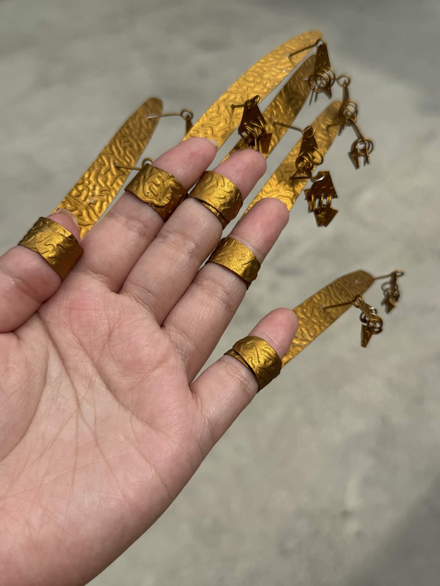 Authentic Tausug Janggay Metallic Nail Extensions – Handmade by a Cultural Master