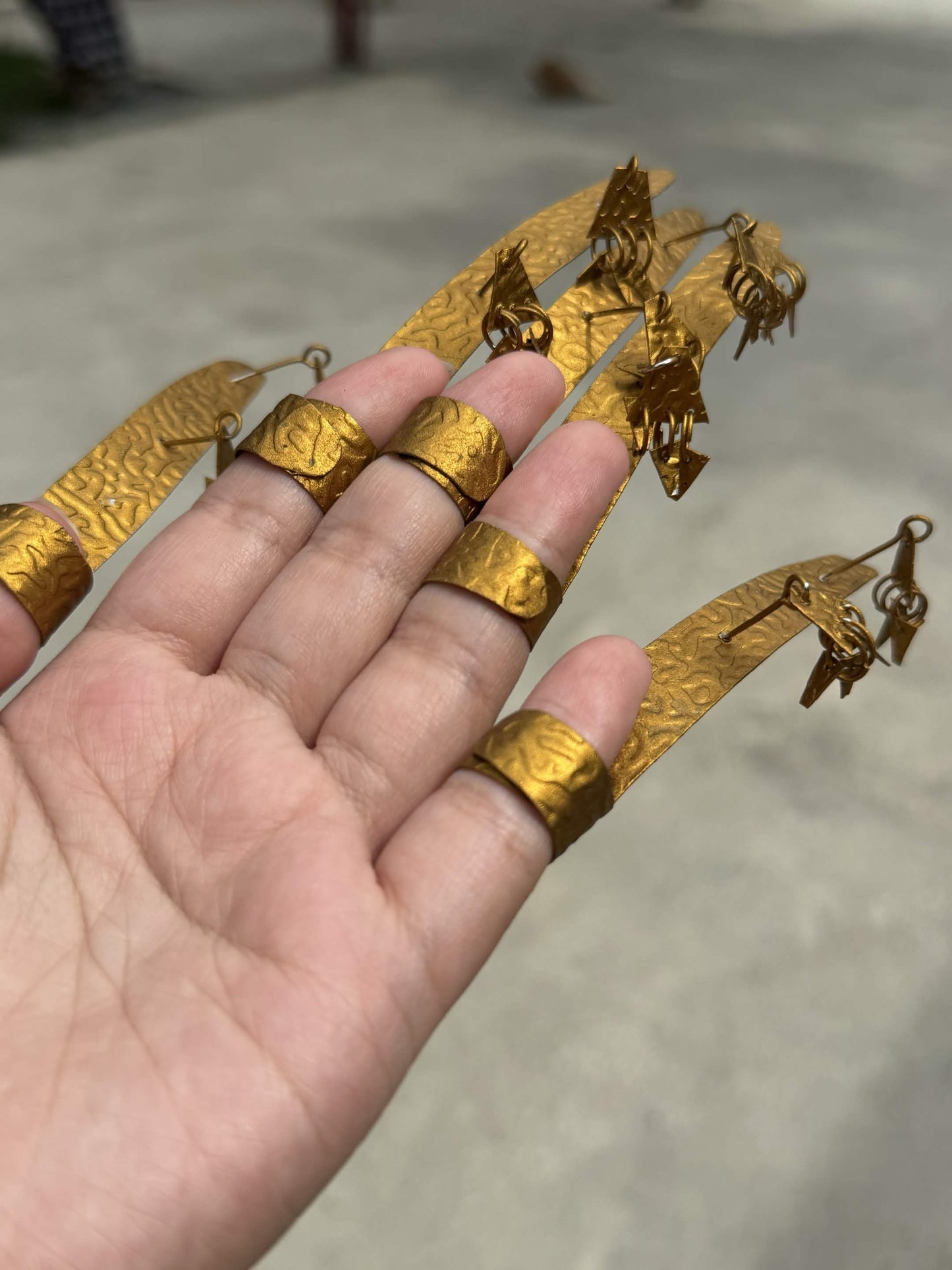 Authentic Tausug Janggay Metallic Nail Extensions – Handmade by a Cultural Master